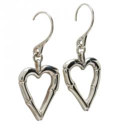 مملوكة مسبقًا Gucci Bamboo Heart Silver Hook Earrings