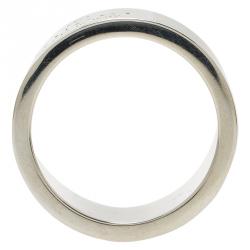 Pre Owned Gucci Trademark Silver Band Ring Size 54