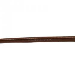 Pre Owned Gucci Brown Leather GG 2887/S Aviator Sunglasses