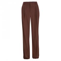 Gucci Pinkish Brown Tailored Silk Pants S