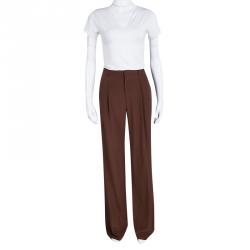 Gucci Pinkish Brown Tailored Silk Pants S