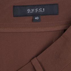 Gucci Pinkish Brown Tailored Silk Pants S