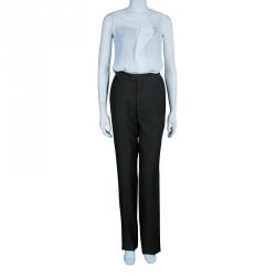 Pre Owned Gucci Green Wide Leg Trousers S