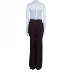 Pre Owned Gucci Burgundy Wide Leg Trousers M