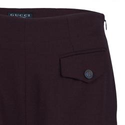 Pre Owned Gucci Burgundy Wide Leg Trousers M