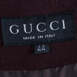 Pre Owned Gucci Burgundy Wide Leg Trousers M