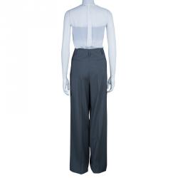 Pre Owned Gucci Grey Wide Leg Trousers M