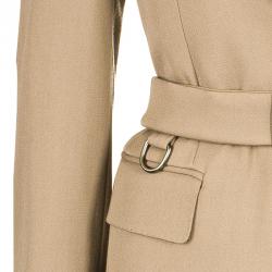 Pre Owned Gucci Beige Belted Blazer S