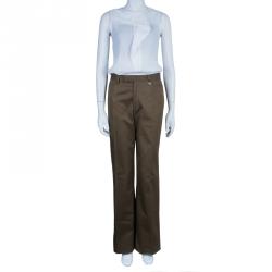 Pre Owned Gucci Brown Wide Leg Trousers M