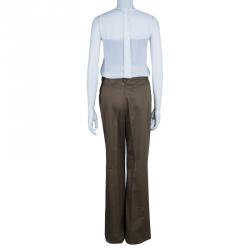 Pre Owned Gucci Brown Wide Leg Trousers M