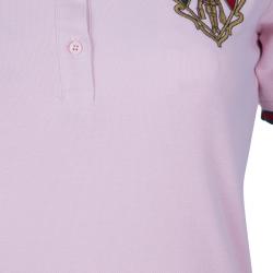 Pre Owned Gucci Baby Pink Crest Polo Shirt M