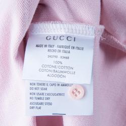 Pre Owned Gucci Baby Pink Crest Polo Shirt M