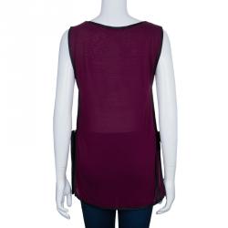 Pre Owned Gucci Purple Side Detail Knit Top S