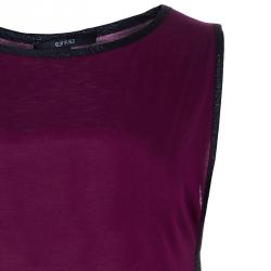 Pre Owned Gucci Purple Side Detail Knit Top S