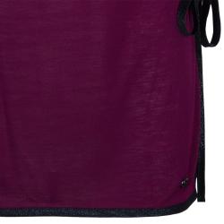 Pre Owned Gucci Purple Side Detail Knit Top S