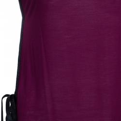 Pre Owned Gucci Purple Side Detail Knit Top S