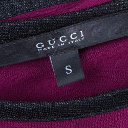 Pre Owned Gucci Purple Side Detail Knit Top S
