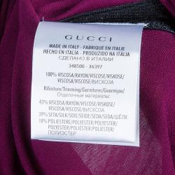 Pre Owned Gucci Purple Side Detail Knit Top S