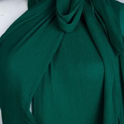 Gucci Emerald Green Silk Chiffon One Shoulder Gown M