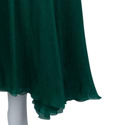 Gucci Emerald Green Silk Chiffon One Shoulder Gown M