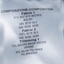 Pre Owned فستان غوتشي شيفون جاكار أسود بكشكشة مزينة أكمام طويلة M