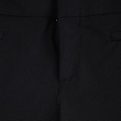 Pre Owned Gucci Black Leather Panel Detail Skinny Trousers S