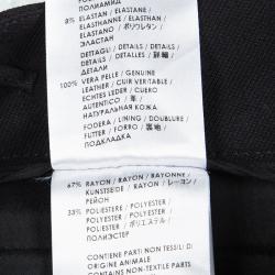 Pre Owned Gucci Black Leather Panel Detail Skinny Trousers S