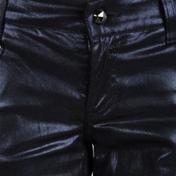 Gucci Navy Blue Metallic Coated Denim Jeans S