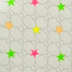 مملوكة مسبقًا Gucci White Micro GG Supreme Canvas Neon Stars Continental Wallet