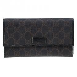 Pre Owned Gucci Brown Coated Canvas Monogram Continental Wallet