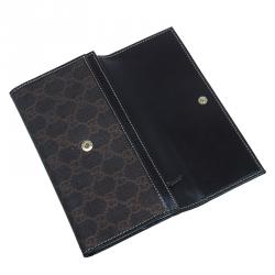 Pre Owned Gucci Brown Coated Canvas Monogram Continental Wallet