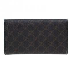 Pre Owned Gucci Brown Coated Canvas Monogram Continental Wallet