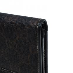 Pre Owned Gucci Brown Coated Canvas Monogram Continental Wallet