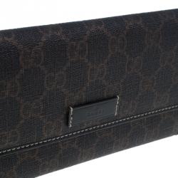 Pre Owned Gucci Brown Coated Canvas Monogram Continental Wallet