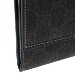 Pre Owned Gucci Brown Coated Canvas Monogram Continental Wallet
