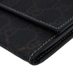 Pre Owned Gucci Brown Coated Canvas Monogram Continental Wallet