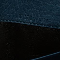 Gucci Beige Guccissima Canvas and Blue Trim Continental Wallet