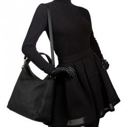 مملوكة مسبقًا حقيبة غوتشي ميس GG جلد عجل أسود محبب