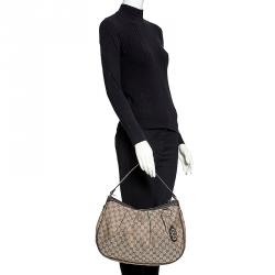 Pre Owned حقيبة غوتشي سوكي متوسطة كانفاس بيج /بني