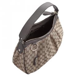 Pre Owned حقيبة غوتشي سوكي متوسطة كانفاس بيج /بني