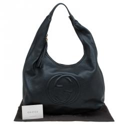 مملوكة مسبقًا Gucci Black Pebbled Leather Soho Hobo