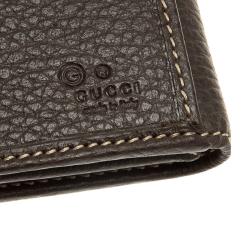 Gucci Brown Leather GG Crystal Studded Interlocking GG Continental Wallet