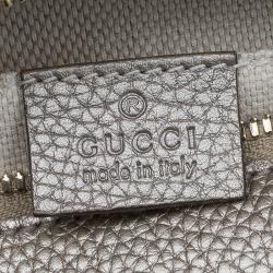 مملوكة مسبقًا Gucci Metallic Beige Leather Soho Disco Crossbody Bag
