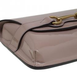 Pre Owned Gucci Beige Patent Leather Bright Bit Clutch
