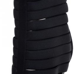 Pre Owned Gucci Black Elastic and Suede Isadora Gladiator Boots Size 40