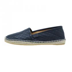 Gucci Black Microguccissima Leather Espadrilles Size 39