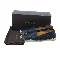 Gucci Black Microguccissima Leather Espadrilles Size 39