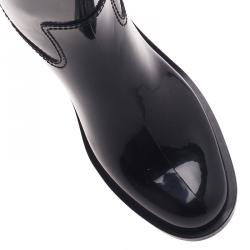 Gucci Black Rubber Interlocking GG Rainboots Size 38