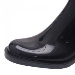 Gucci Black Rubber Interlocking GG Rainboots Size 38