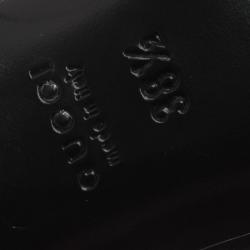 مملوكة مسبقًا Gucci Black Suede Ophelie Chain Detail Ankle Strap Sandals Size 38.5